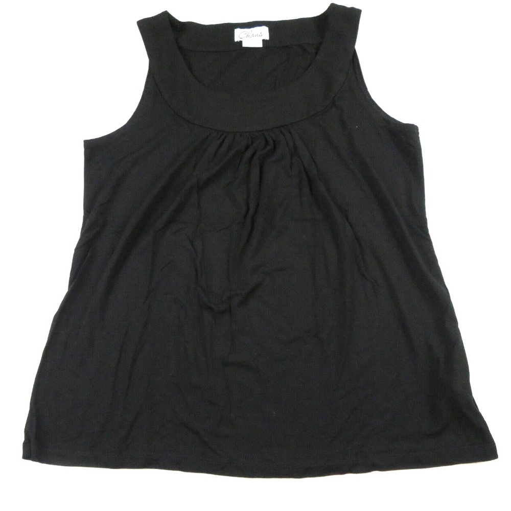 JOSEPHINE CHAUS black sleeveless scoop neck top Size M